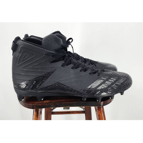 NEW Adidas Freak X Carbon Mid Tripple Black Football Cleats Size 18 - Picture 2 of 9
